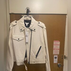 Topshop white leather jacket size medium. Negotiable